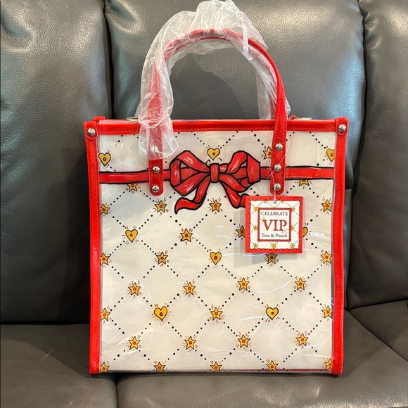 Brighton Handbags - Red and White Tote with Bow Design